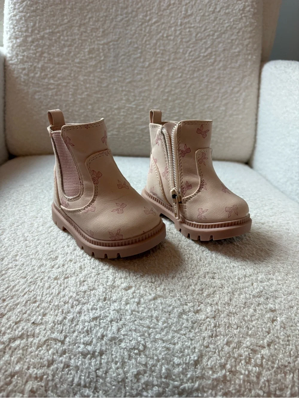 wonder nation Pink Chelsea Boots with Butterfly Accent